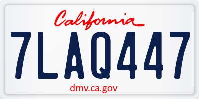 CA license plate 7LAQ447