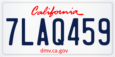 CA license plate 7LAQ459