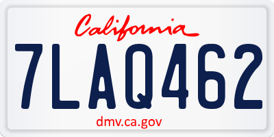 CA license plate 7LAQ462