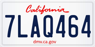 CA license plate 7LAQ464