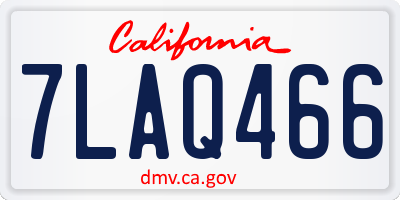 CA license plate 7LAQ466
