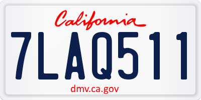 CA license plate 7LAQ511
