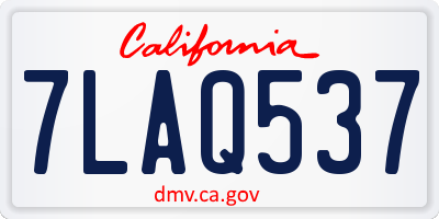 CA license plate 7LAQ537