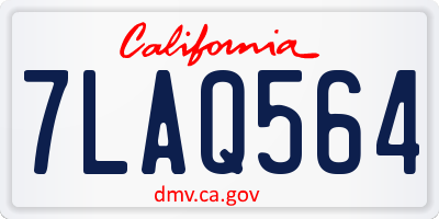 CA license plate 7LAQ564