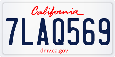 CA license plate 7LAQ569