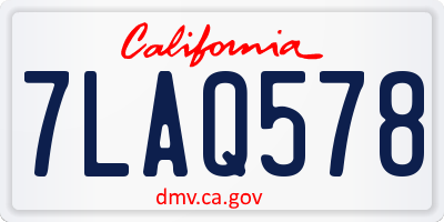 CA license plate 7LAQ578