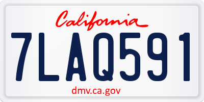 CA license plate 7LAQ591