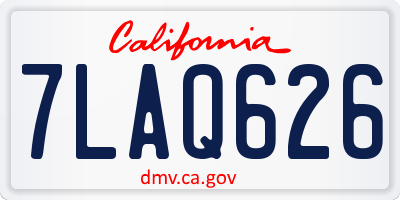 CA license plate 7LAQ626