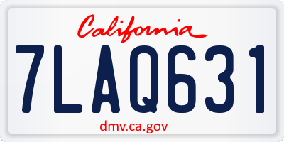 CA license plate 7LAQ631