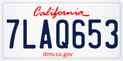 CA license plate 7LAQ653