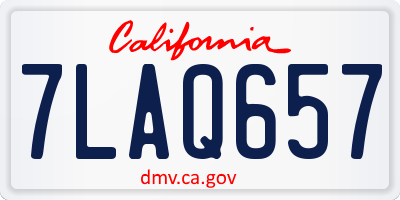 CA license plate 7LAQ657