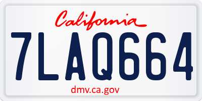 CA license plate 7LAQ664