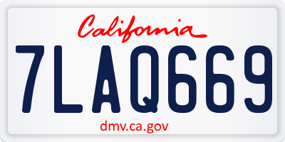 CA license plate 7LAQ669