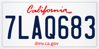 CA license plate 7LAQ683