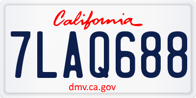 CA license plate 7LAQ688