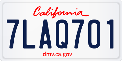 CA license plate 7LAQ701