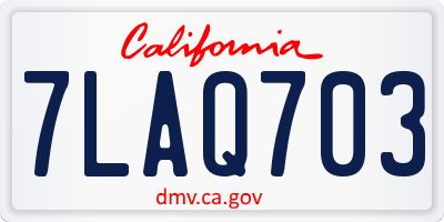 CA license plate 7LAQ703
