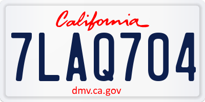 CA license plate 7LAQ704