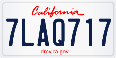 CA license plate 7LAQ717