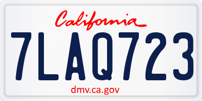 CA license plate 7LAQ723