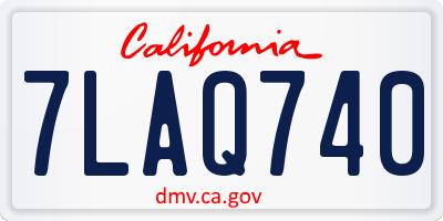 CA license plate 7LAQ740