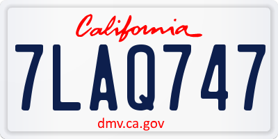 CA license plate 7LAQ747