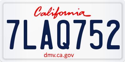 CA license plate 7LAQ752