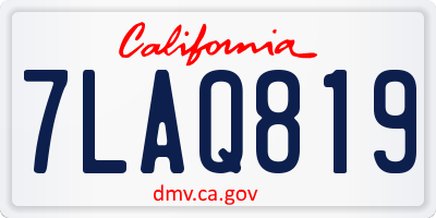 CA license plate 7LAQ819