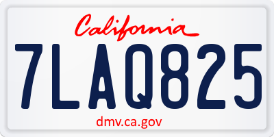CA license plate 7LAQ825
