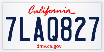 CA license plate 7LAQ827