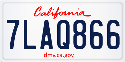 CA license plate 7LAQ866