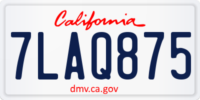 CA license plate 7LAQ875