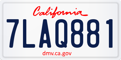 CA license plate 7LAQ881
