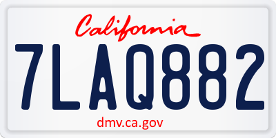 CA license plate 7LAQ882