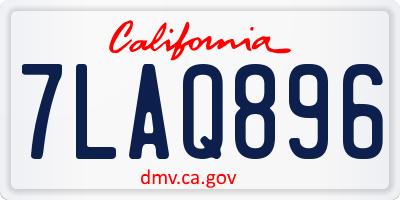CA license plate 7LAQ896