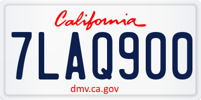 CA license plate 7LAQ900