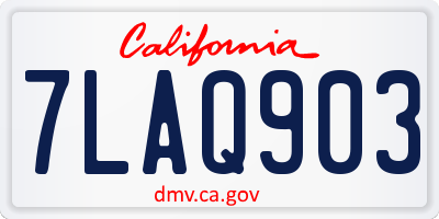 CA license plate 7LAQ903