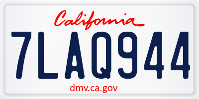 CA license plate 7LAQ944