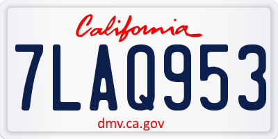 CA license plate 7LAQ953