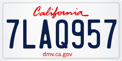 CA license plate 7LAQ957