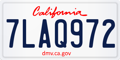CA license plate 7LAQ972