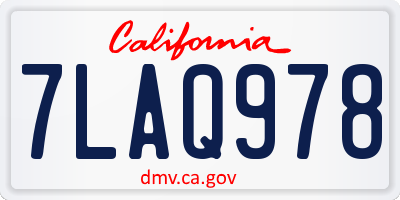 CA license plate 7LAQ978