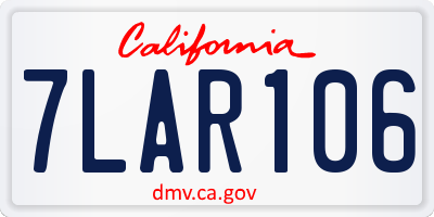 CA license plate 7LAR106