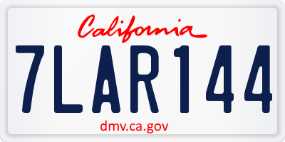 CA license plate 7LAR144