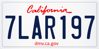 CA license plate 7LAR197
