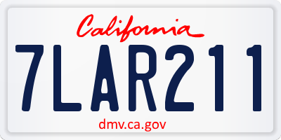 CA license plate 7LAR211