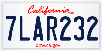 CA license plate 7LAR232