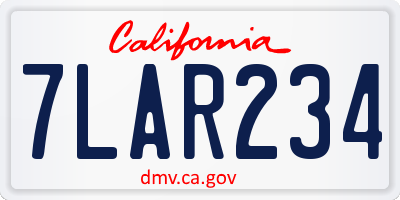 CA license plate 7LAR234
