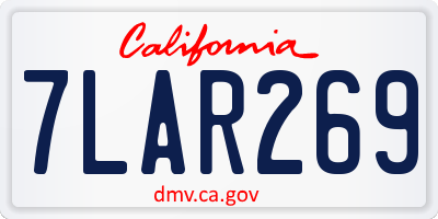 CA license plate 7LAR269