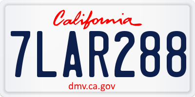 CA license plate 7LAR288